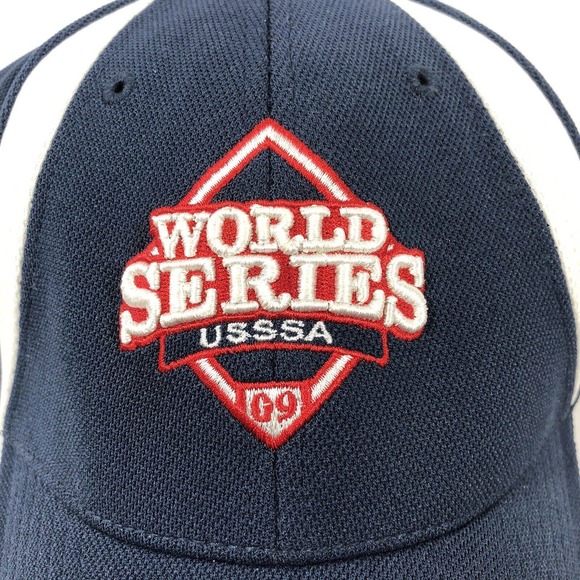 World Series Hat USSSA 2009 Red White and Blue American Flag Adjustable Seba OSF - Picture 5 of 11
